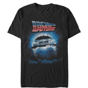 Men's Back to the Future Retro DeLorean Poster  Adult T-Shirt