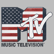 Men's MTV American Flag Classic Logo  Adult T-Shirt