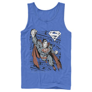 Men's Superman Daily Planet Newspaper  Adult Tank Top