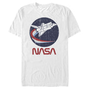 Men's NASA Shuttle Three Color Swoosh Circle  Adult T-Shirt