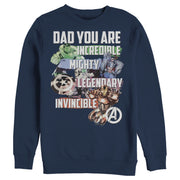 Men's Marvel Dad You are Incredible Mighty Legendary Invincible  Adult Sweatshirt