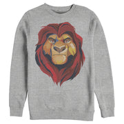 Men's Lion King Geometric Mufasa Portrait  Adult Sweatshirt