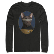 Men's Star Trek: The Next Generation Lieutenant Commander Geordi La Forge Cat  Adult Long Sleeve Shirt