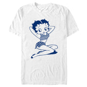 Men's Betty Boop Blue Patriotic Betty  Adult T-Shirt