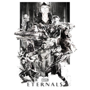 Men's Marvel Eternals Greyscale Poster  Adult T-Shirt