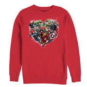 Men's Marvel Valentine's Day Avenger Heart Collage  Adult Sweatshirt