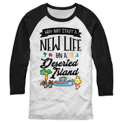 Men's Nintendo New Life on Deserted Island  Adult Baseball Tee