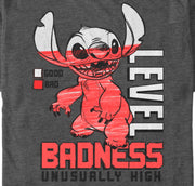 Men's Lilo & Stitch Badness Level Unusually High  Adult T-Shirt