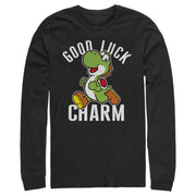 Men's Nintendo Super Mario Yoshi St. Patrick's Good Luck Charm  Adult Long Sleeve Shirt