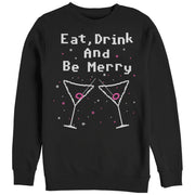 Women's CHIN UP Christmas Drink Be Merry  Adult Sweatshirt