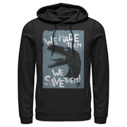 Men's Jurassic World We Save Them  Adult Pull Over Hoodie