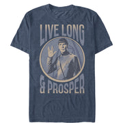 Men's Star Trek: The Original Series Spock Live Long & Prosper Circle  Adult T-Shirt