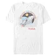 Men's NASA Explore The Universe Rocket Retro Logo  Adult T-Shirt