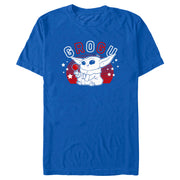 Men's Star Wars: The Mandalorian Fourth of July Cute Grogu  Adult T-Shirt