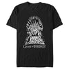 Men's Game of Thrones Black and White Iron Throne  Adult T-Shirt