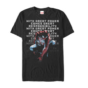 Men's Marvel Spider-Man Great Responsibility Quote  Adult T-Shirt