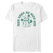 Men's Star Wars: The Mandalorian St. Patrick's Day Grogu May Luck be with You Retro  Adult T-Shirt