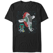 Men's Star Wars Cartoon Boba Fett Slave I  Adult T-Shirt