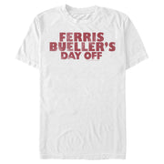 Men's Ferris Bueller's Day Off Distressed Logo Text  Adult T-Shirt