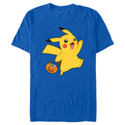 Men's Pokemon Halloween Trick-or-Treating Pikachu  Adult T-Shirt