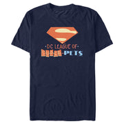 Men's DC League of Super-Pets Superman Emblem Cutouts  Adult T-Shirt