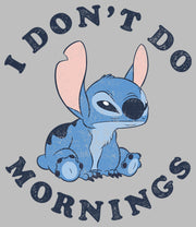 Men's Lilo & Stitch I Don't Do Mornings Light Blue  Adult Long Sleeve Shirt