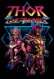 Men's Marvel: Thor: Love and Thunder Distressed Main Characters  Adult T-Shirt