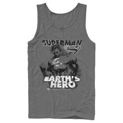 Men's Superman Grunge Earth's Hero  Adult Tank Top