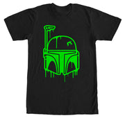 Men's Star Wars Halloween Dripping Boba Fett Helmet  Adult T-Shirt