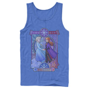 Men's Frozen 2 Sister Stained Glass  Adult Tank Top