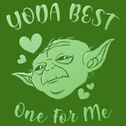 Men's Star Wars Valentine's Day Yoda Best One for Me  Adult T-Shirt