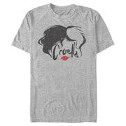 Men's Cruella Red Lips Logo  Adult T-Shirt