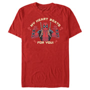 Men's Marvel Deadpool My Heart Beats For You  Adult T-Shirt