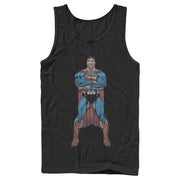 Men's Superman Bold Hero Pose  Adult Tank Top