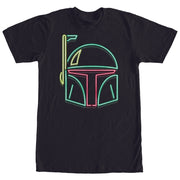 Men's Star Wars Boba Fett Neon Sign Helmet  Adult T-Shirt