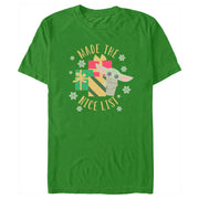 Men's Star Wars: The Mandalorian Christmas Grogu Made the Nice List  Adult T-Shirt