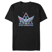 Men's Lightyear Holographic Star Command Logo  Adult T-Shirt