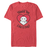 Men's Big Hero 6 Valentine Baymax Likes Hug  Adult T-Shirt