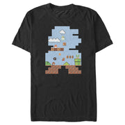 Men's Nintendo 8-Bit Mario Gameplay Silhouette  Adult T-Shirt