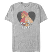 Men's Lion King Simba and Nala Valentine Feel the Love  Adult T-Shirt