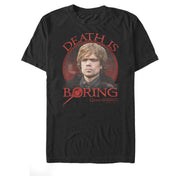 Men's Game of Thrones Tyrion Death is Boring  Adult T-Shirt