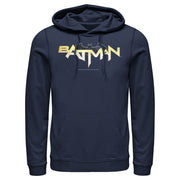 Men's Batman Logo Messy Text  Adult Pull Over Hoodie