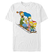 Men's The Simpsons Family Gone Sledding  Adult T-Shirt