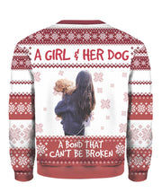 Personalized A Girl and Her Dog Photo Sweater