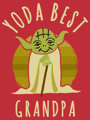 Men's Star Wars Yoda Best Grandpa Cartoon  Adult T-Shirt