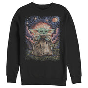 Men's Star Wars: The Mandalorian The Child Starry Night  Adult Sweatshirt