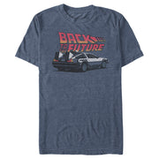 Men's Back to the Future DeLorean Cartoon  Adult T-Shirt