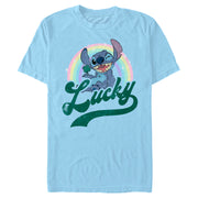 Men's Lilo & Stitch Distressed Lucky Wink  Adult T-Shirt