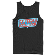 Men's Justice League Patriotic Frame Logo  Adult Tank Top