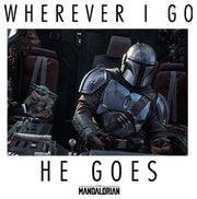 Men's Star Wars: The Mandalorian Wherever I Go He Goes  Adult T-Shirt